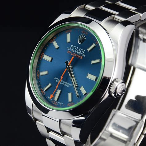 rolex milgauss 116400 gv z blue|Rolex oyster Milgauss price.